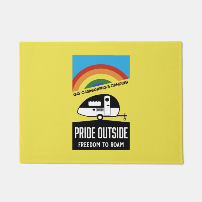 Gay caravan camping doormat (Front)
