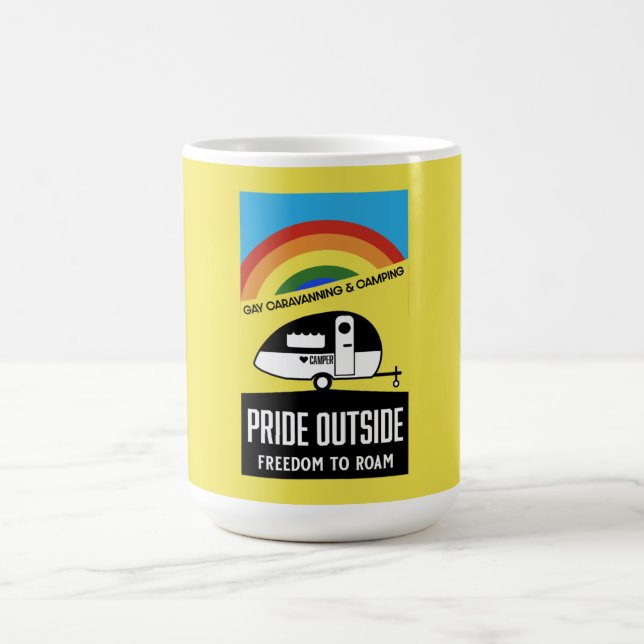 Gay caravan camping magic mug (Center)