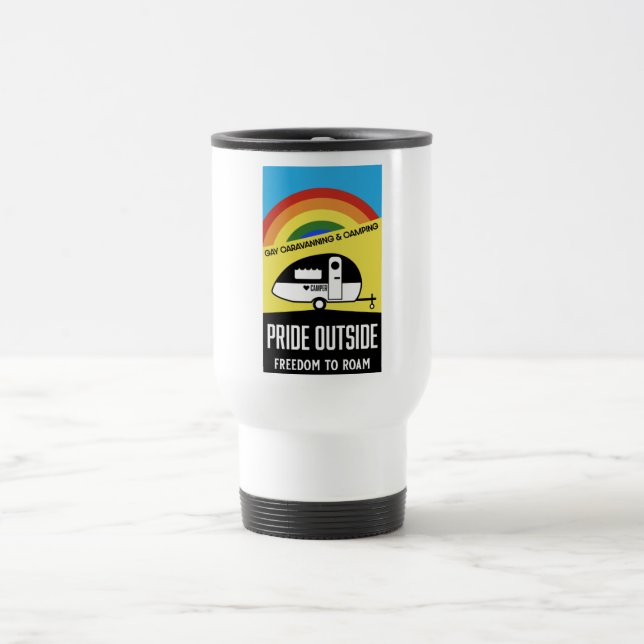 Gay caravan camping T-Shirt Travel Mug (Center)