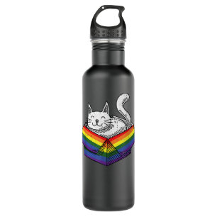 Gay Cat Pride Rainbow Cute Kitten Kitty Proud LGBT 710 Ml Water Bottle