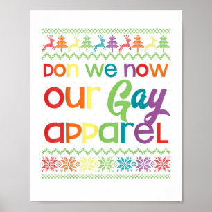 Gay Christmas Funny LGBT Don We Now Our Gay Appare Poster