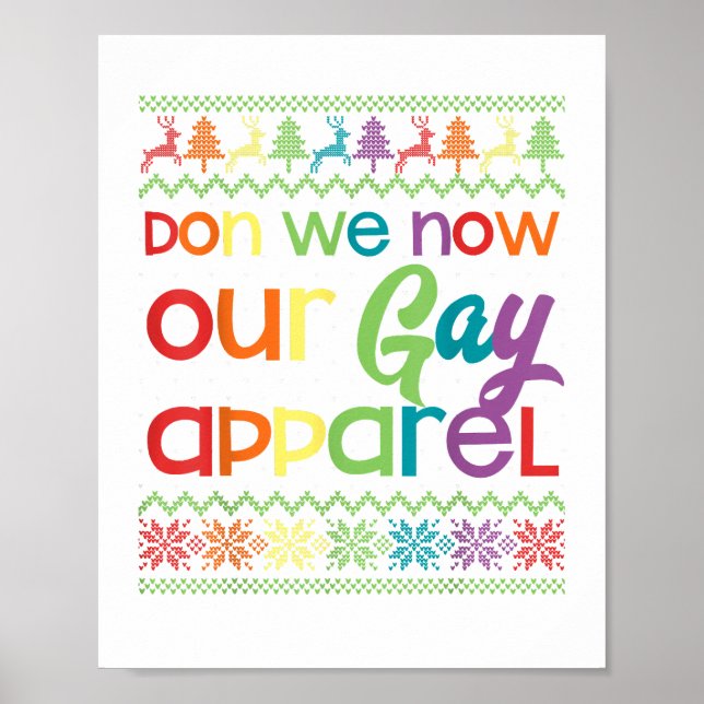 Gay Christmas Funny LGBT Don We Now Our Gay Appare Poster (Front)