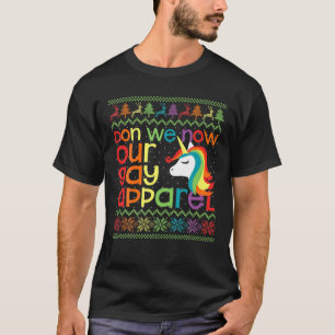 Gay Christmas Rainbow Unicorn Don We Now Our Gay A T-Shirt