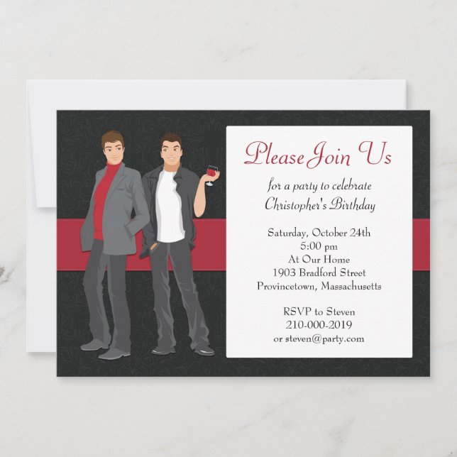 Gay Cocktail Party Invitation (Front)
