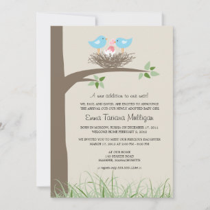 Gay Couple Adoption Announcement Baby Bird's Nest