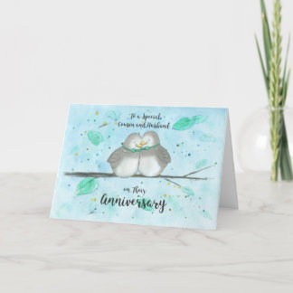 Gay Cousin & Husband Anniversary Cute Lovebirds  Card