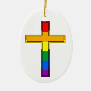 Gay Cross Ceramic Tree Decoration