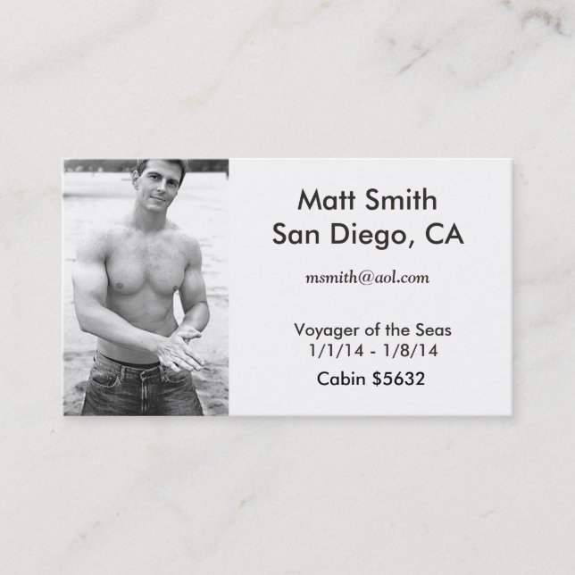 Gay Cruise Card (with back) (Front)