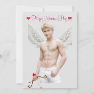 Gay Cupid Twink Valentine's Day Personalised Holiday Card