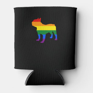 Gay Dad Gay Mum French Bulldog Rainbow Flag Can Cooler