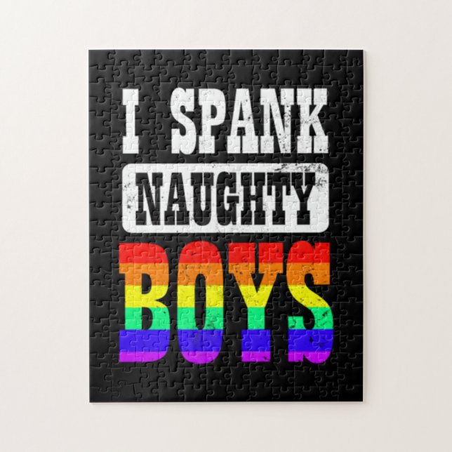 Gay Daddy I Spank Naughty Boy Jigsaw Puzzle (Vertical)