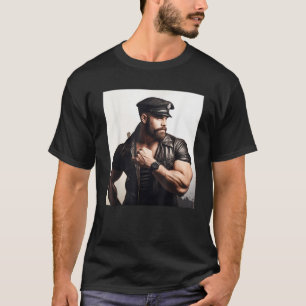 Gay Daddy Leather Gay Harness Bear Bearded Gay Pri T-Shirt
