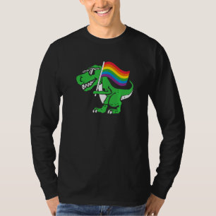 Gay Dinosaur Lgbt Q Rex Rainbow Pride Flag Colour  T-Shirt