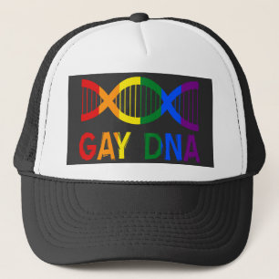 GAY DNA LGBT Rainbow Pride Trucker Hat