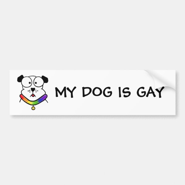 Gay Dog Bumper Sticker (Front)