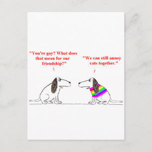 Gay Dog Cartoon 45 Postcard