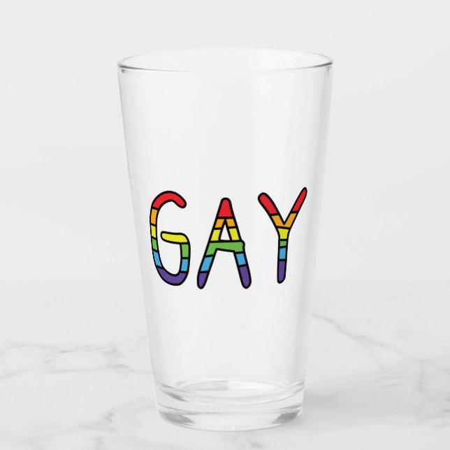 Gay Doodle Design Glass (Front)