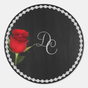 Gay Elegant Black and Silver Sticker with Rose