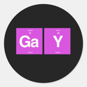 GAY ELEMENTS CLASSIC ROUND STICKER