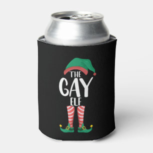 Gay Elf LGTBQ Matching Family Christmas Party Can Cooler