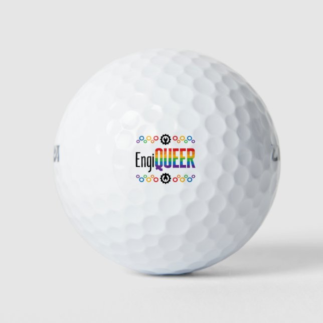 Gay Engineer Engineering Engiqueer Pride Month Golf Balls (Front)