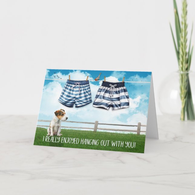 Gay Enjoyed Hanging Out with You Swim Trunks Card (Front)