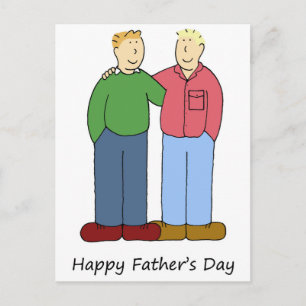 Gay Father's Day, two Dads. Postcard