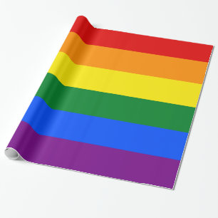 Gay Flag Colours Rainbow Wide Stripe Wrapping Paper