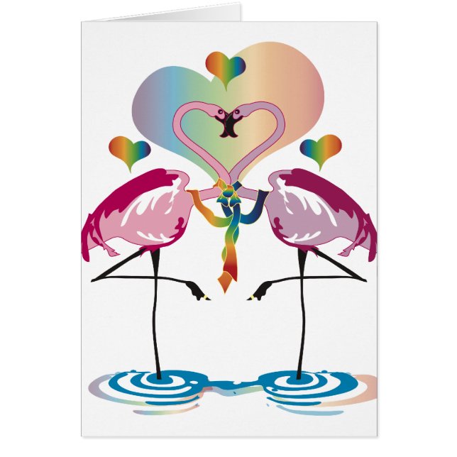 Gay Flamingos Cards (Front)