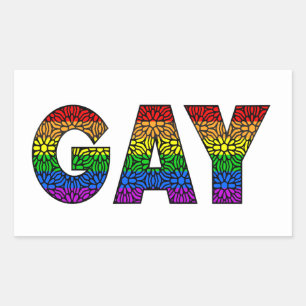 Gay Flower Pride Colours Design Rectangular Sticker
