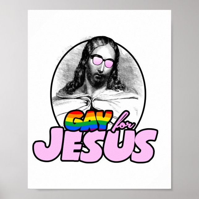 Gay for Jesus Rainbow Poster (Front)