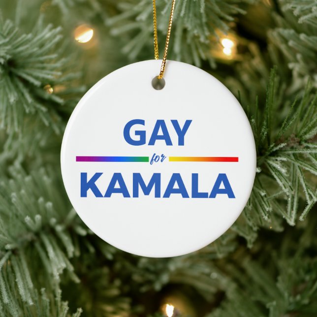 Gay for Kamala Harris Ceramic Tree Decoration (Tree)