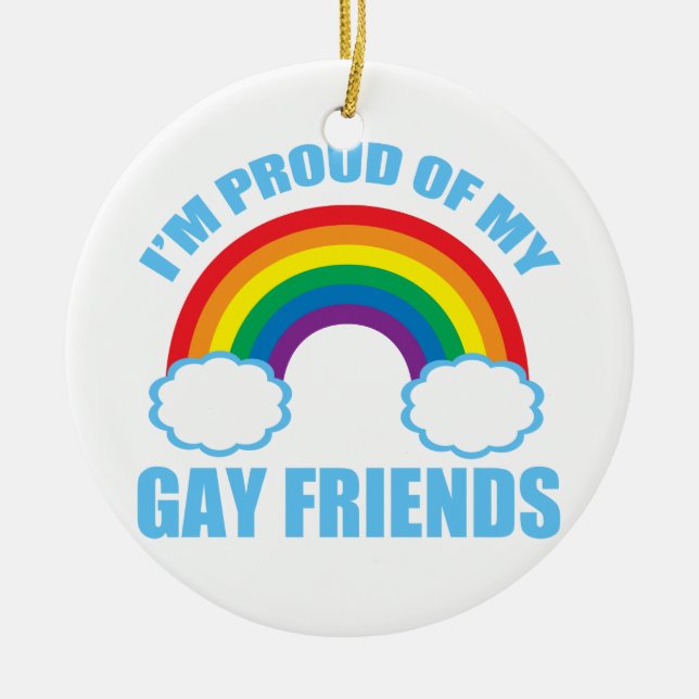Gay Friends Ceramic Tree Decoration (Front)