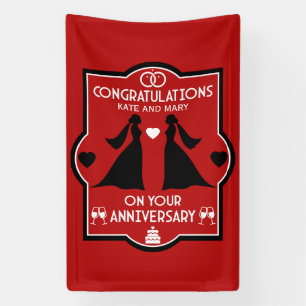  Gay Girls Wedding Anniversary Banner