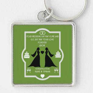 Gay Girls Wedding Anniversary Key Ring