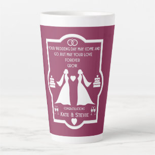  Gay Girls Wedding Anniversary Latte Mug