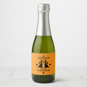 Gay Girls Wedding Anniversary Sparkling Wine Label
