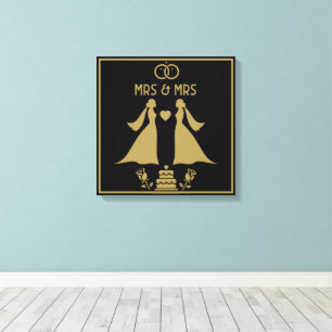 Gay Girls Wedding Day Canvas Print