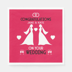 Gay Girls Wedding Day Napkin