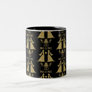 Gay Girls Wedding Day Two-Tone Coffee Mug
