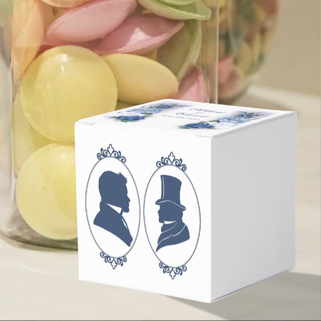 Gay Grooms Regency Blue Roses Favour Box (Creator Uploaded)