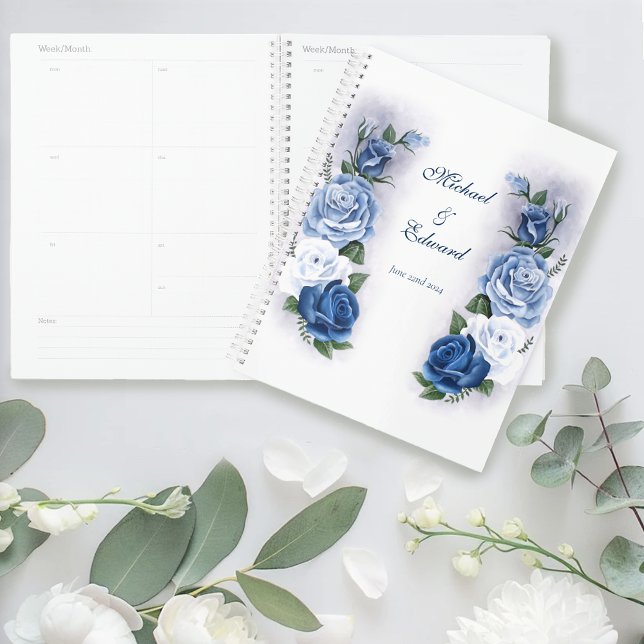 Gay Grooms Regency Blue Roses Planner (Creator Uploaded)