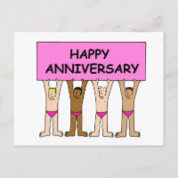 Gay Happy Anniversary, Cartoon Humour.