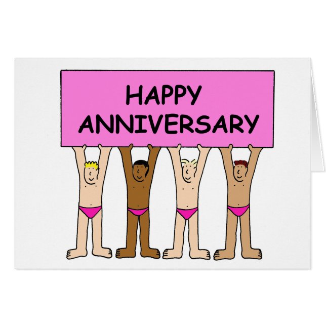 Gay Happy Anniversary Men in Underpants (Front Horizontal)