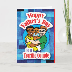 Gay - Happy Fathers Day - Gay Couple 01 Card