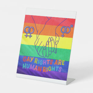 Gay have rights pedestal sign