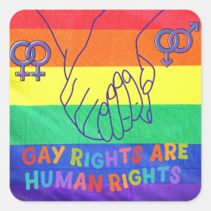 Gay have rights square sticker