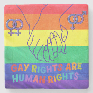 Gay have rights stone coaster