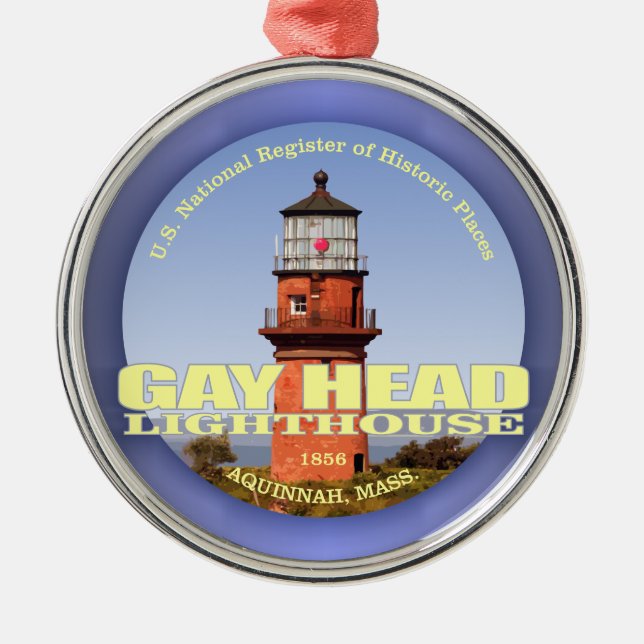 Gay Head Light Metal Tree Decoration (Front)