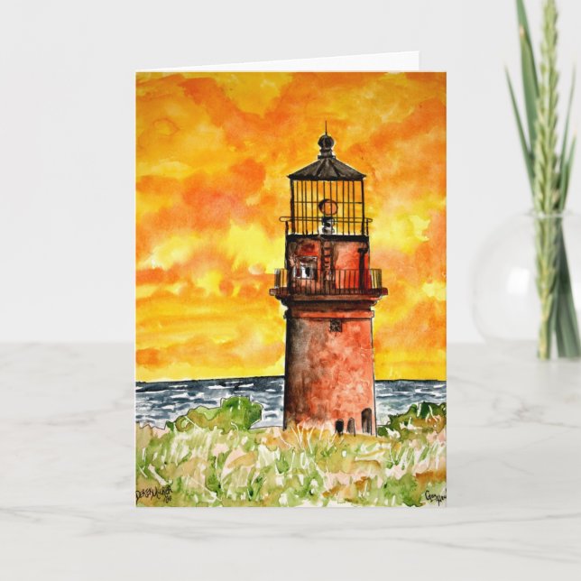 gay head lighthouse marthas vineyard Card (Front)